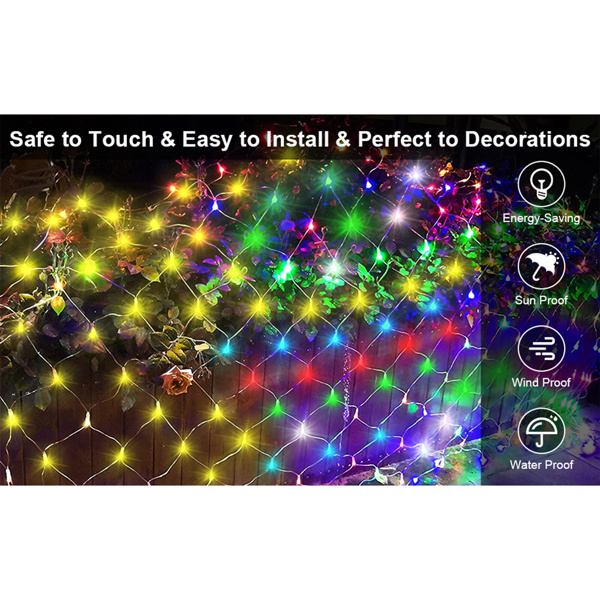 dropship 9.8*6.5FT Christmas Mesh Net Light,360 LED Net Light with 8 Modes&Remote,Connectable Net String Christmas Lights for Garden/Bushes/Indoor Outdoor/Curtain/Fairy/Wall/Party/Wedding/Xmas Tree Decorations
