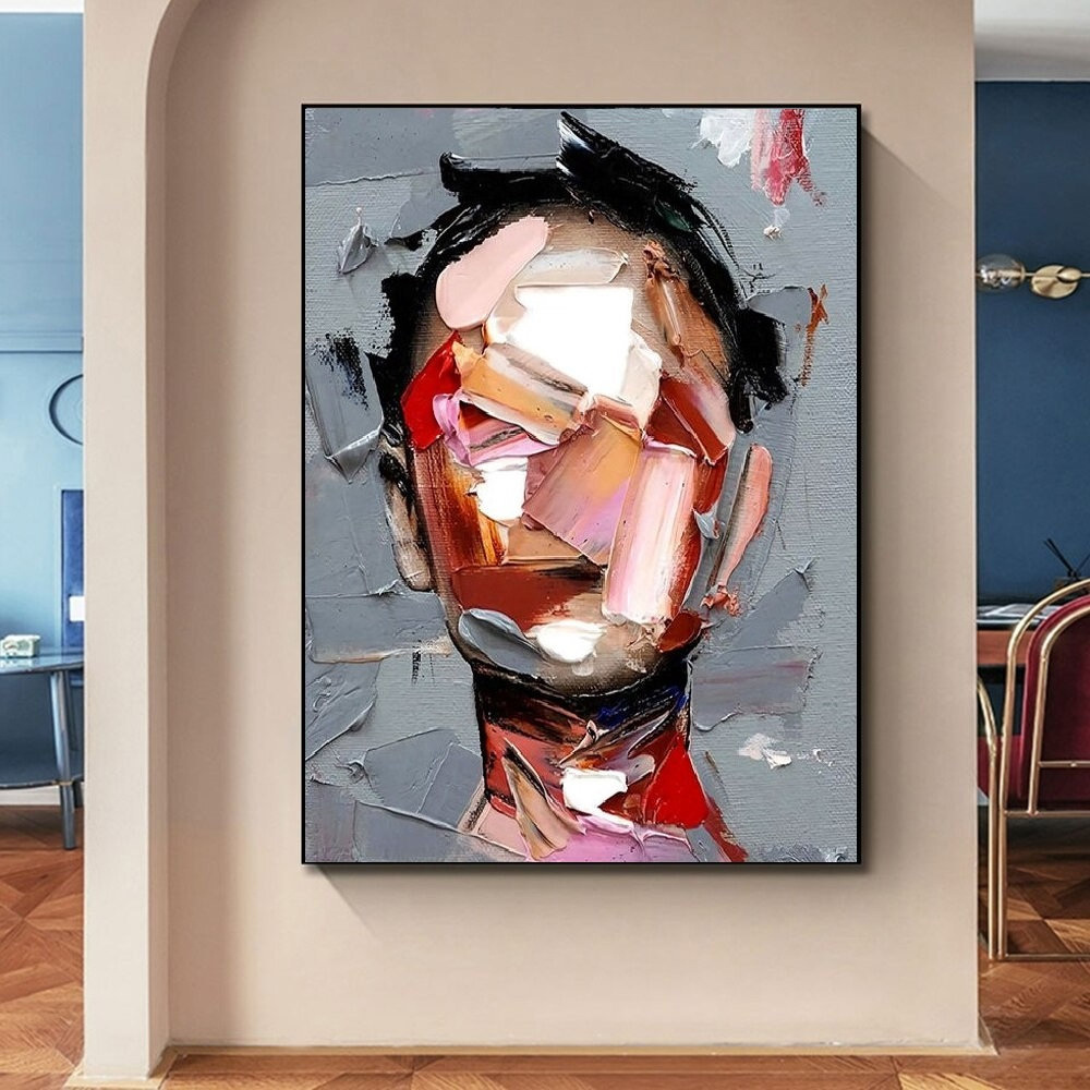 dropship Hand Painted Oil Painting Abstract Portrait Wall Art Hand painted-Man Knife Oil Paintings On Canvas-Hand Made-For Home Decoration