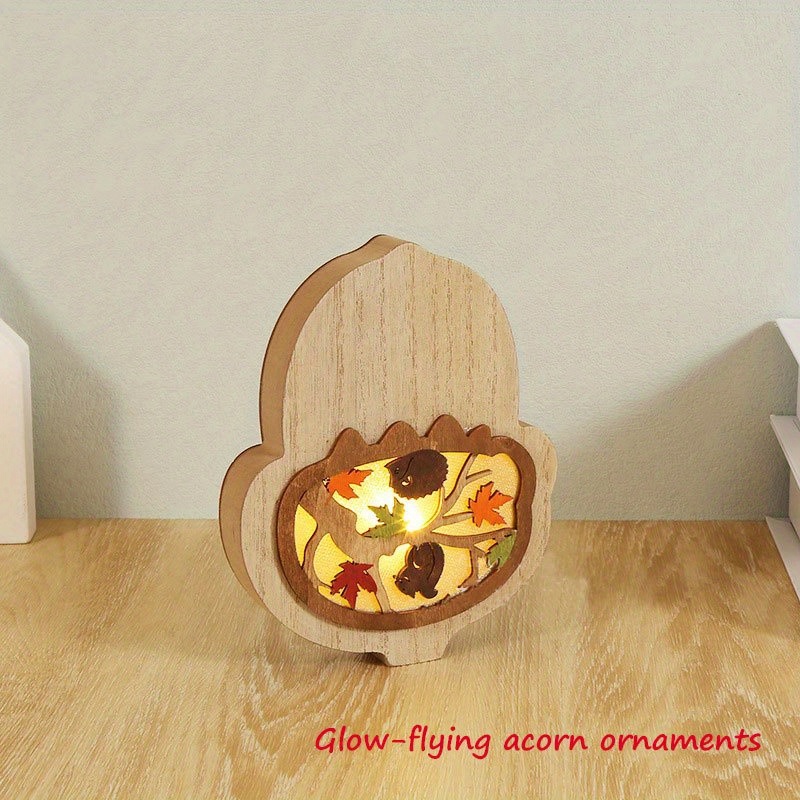 dropship 1pc, Creative Wooden Crafts Owl Squirrel Ornaments, Wooden Animal Maple Leaf Acorn Home Decoration, Suitable For Office Decoration, Bedroom Decoration, Home Decoration, Holiday Gifts(Multiple Options)