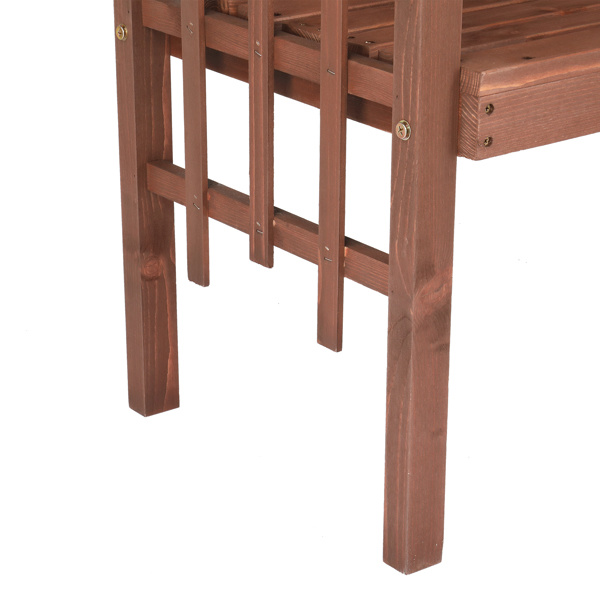 dropship 6.8FT Wooden Arch with Bench for 2 People, Garden Arbor Trellis for Climbing Plant, Outdoor Garden Lawn Backyard Patio Decor, Dark Brown