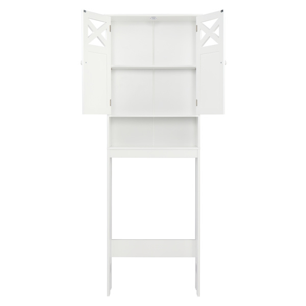 dropship FCH Double Door Fork Toilet Cabinet White