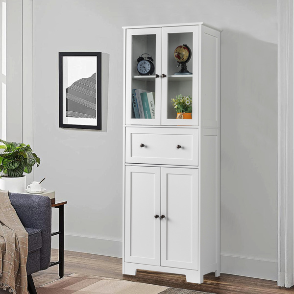 dropship FCH MDF Spray Paint 4 Doors 1 Pump Bathroom Cabinet White