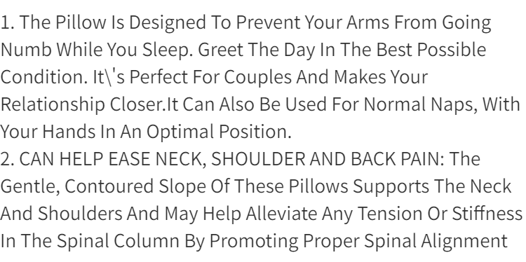 dropship 1pc Sleeping Pillow Couple Pillow Arm Pillow Slow Rebound Pressure Cuddle Pillow Memory Foam Travel Arched Shaped U Pillow Providing Comfort And Support Curved Pillow For Couples