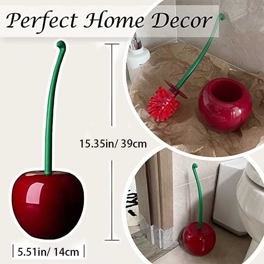 dropship 1pc, Creative Toilet Brush With Holder Bowl&Long Handle, Household Bathroom Cleaning Tool Cleaner And Base For Storage&Organization, Thick Bristle