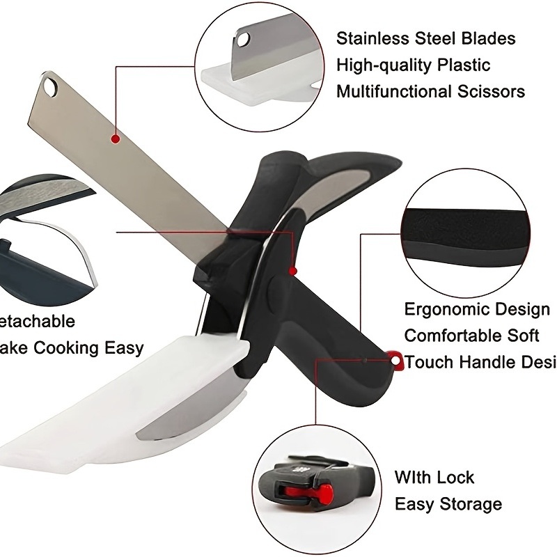 dropship 1pc 2-in-1 Smart Kitchen Knife and Vegetable Cutter - Perfect for Effortless Preparation of Vegetables and Fruits