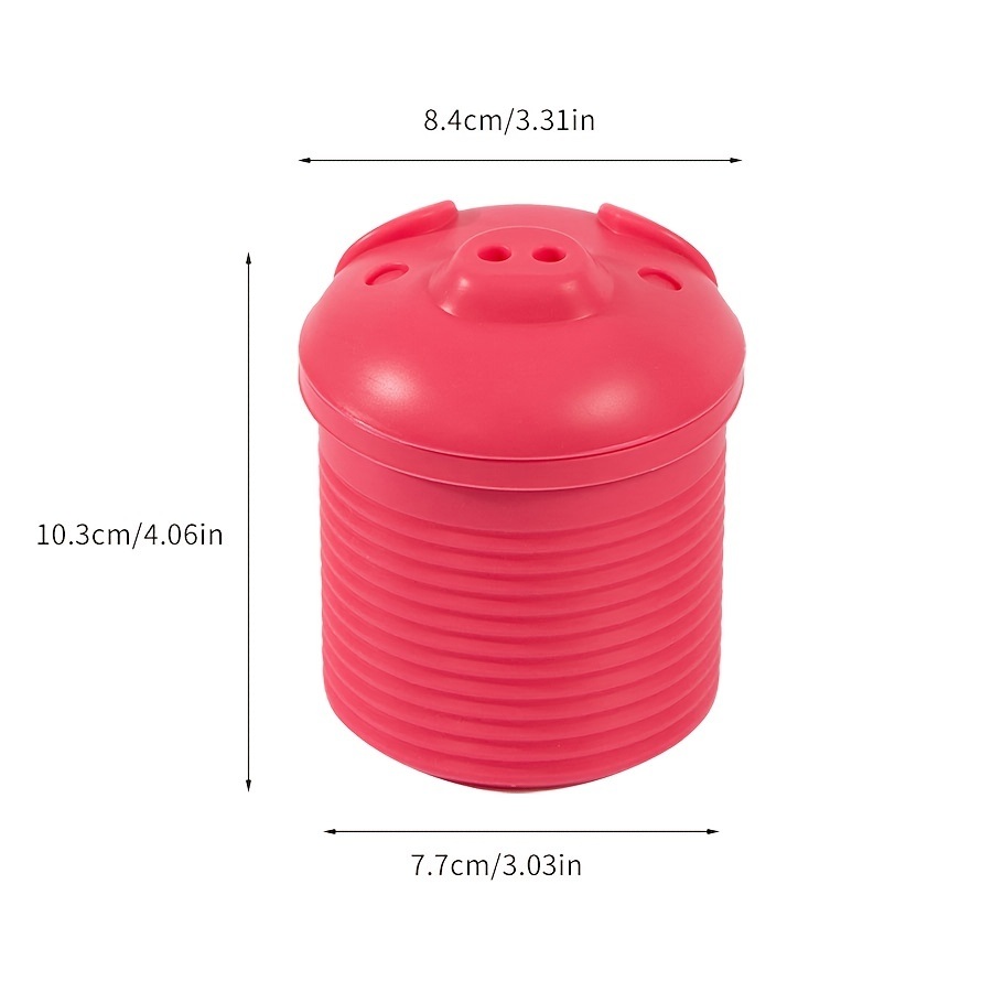 dropship 1pc, Cute Pig Silicone Grease Container with Filter Mesh - Perfect for Cooking Oil, Bacon Grease, and More - Kitchen Supplies