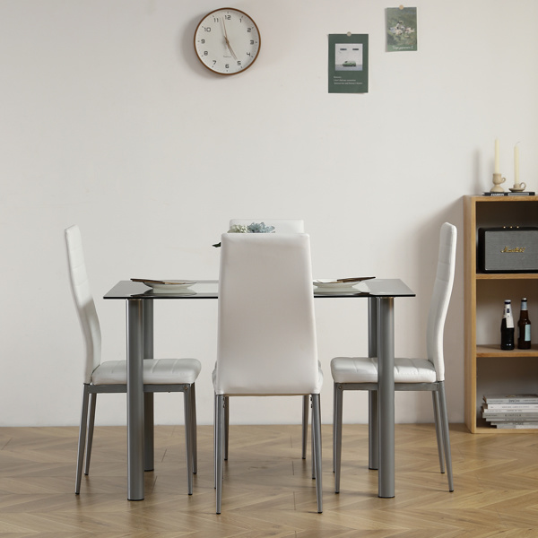 dropship 110cm Dining Table Tempered Glass Dining Table