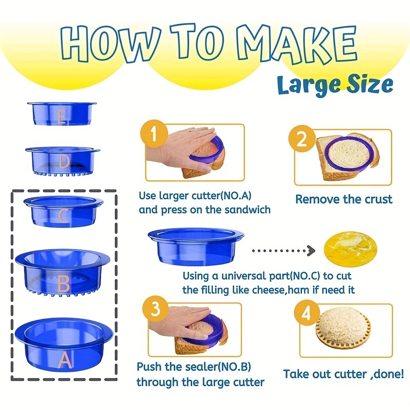 dropship 1pc, Uncrushable Bread Sandwich Maker Mold for Toddlers - Perfect for DIY Cookies, Lunchboxes, and Bento Boxes - Kitchen Accessory for Back to School and School Supplies