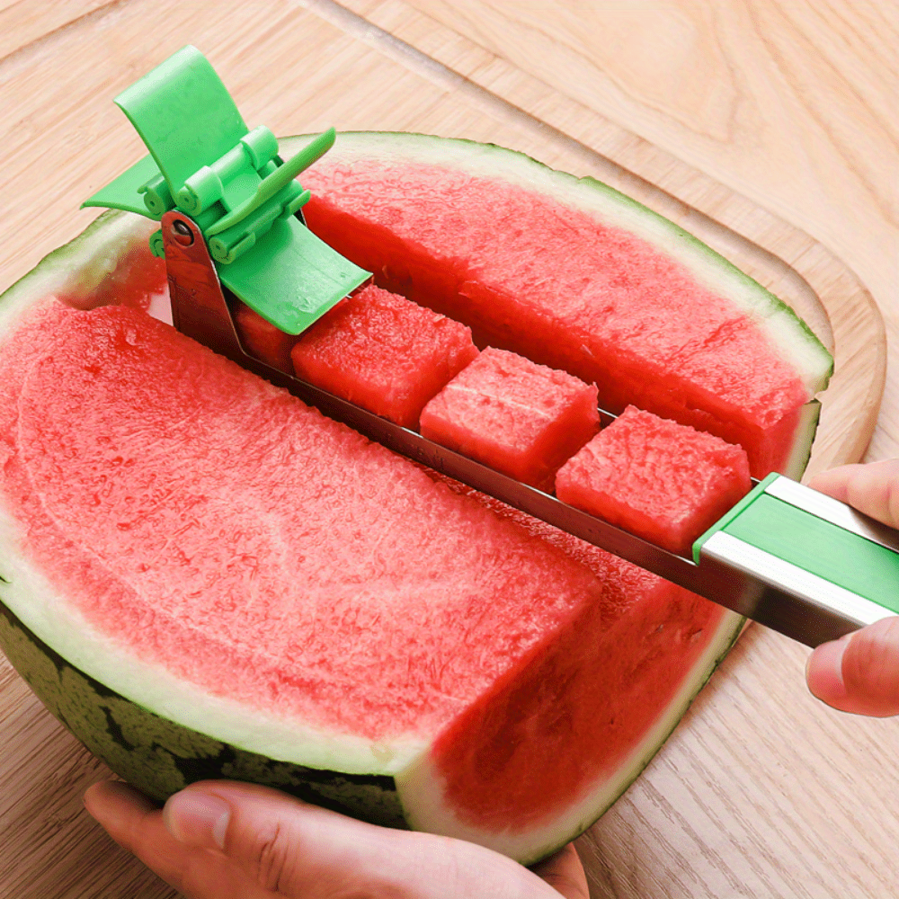 dropship Watermelon Cutter Stainless Steel Windmill Design Cut Watermelon Kitchen Gadgets Salad Fruit Slicer Cutter Tool