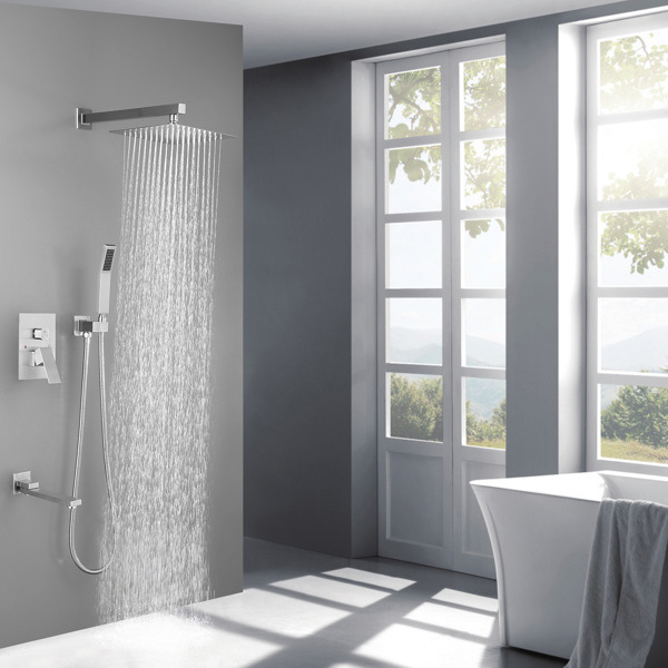 dropship Shower System 10 Inch Square Bathroom Luxury Rain Mixer Shower Combo Set