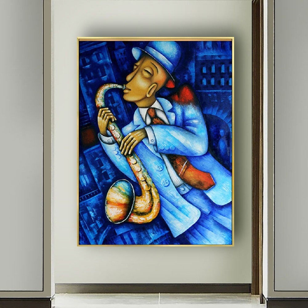 dropship Hand Painted Oil Painting Abstract Wall Painting- musician Portrait Oil Painting On Canvas - Wall Art Picture -Acrylic Texture Home Decor