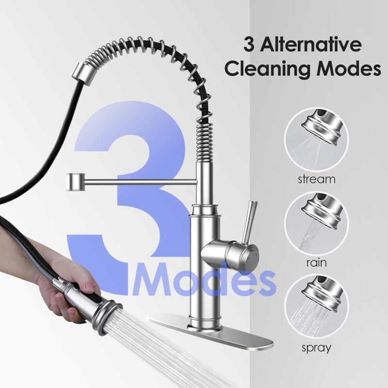 dropship Household & Commercial Pull-Down Sprayer Spring Kitchen Sink Faucet