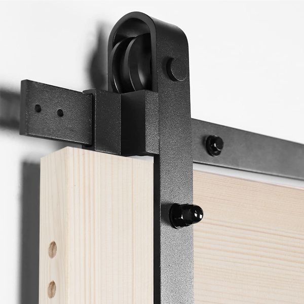 dropship 30 in. x 84 in. Unfinished Sliding Barn Door with 5.5FT Barn Door Hardware Kit & Handle ; K Frame; Solid Spruce Wood; Requires Simple DIY Assembly
