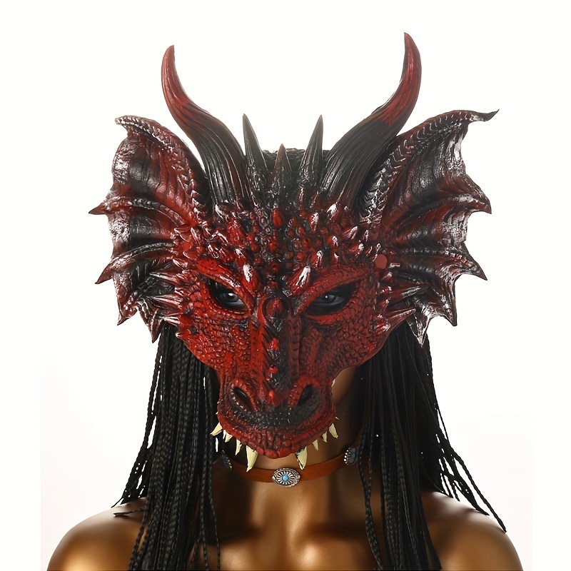 dropship 1pc Party Masquerade Cosplay Dragon Mask Halloween Easter Performance Props Mask PU Material Mask