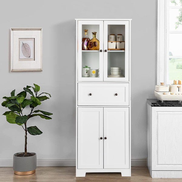 dropship FCH MDF Spray Paint 4 Doors 1 Pump Bathroom Cabinet White