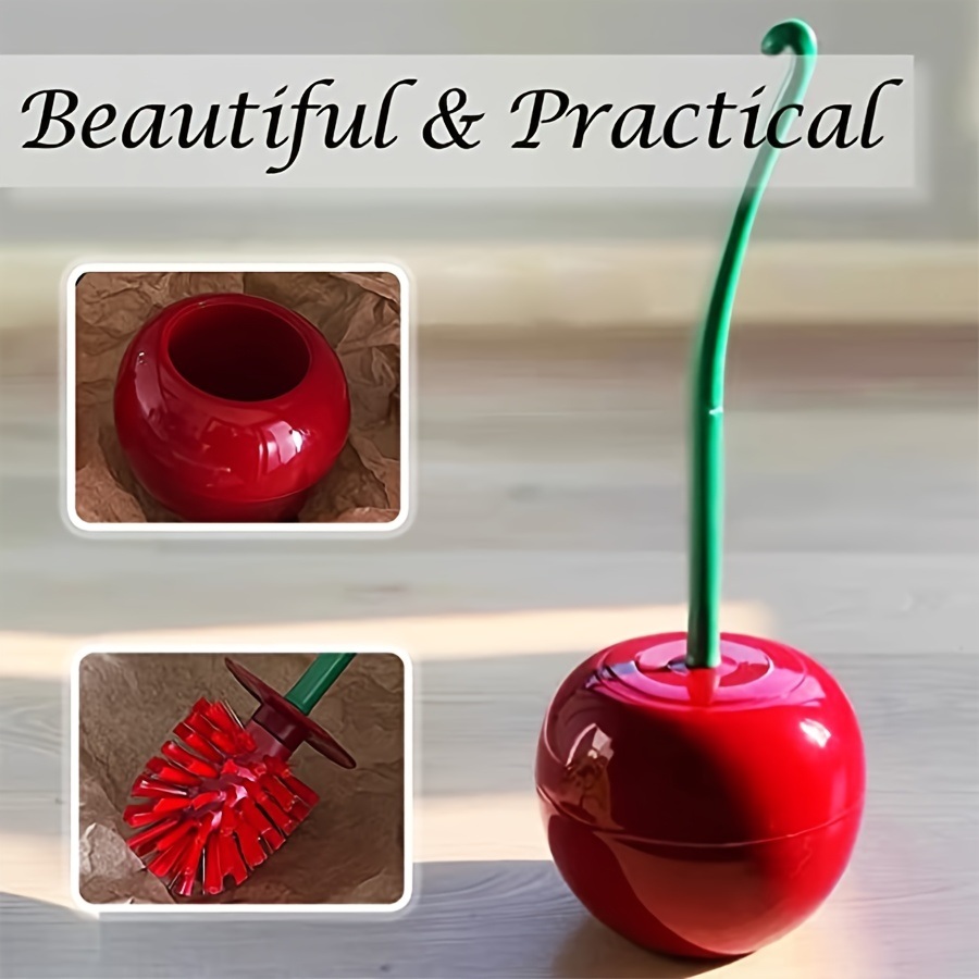 dropship 1pc, Creative Toilet Brush With Holder Bowl&Long Handle, Household Bathroom Cleaning Tool Cleaner And Base For Storage&Organization, Thick Bristle