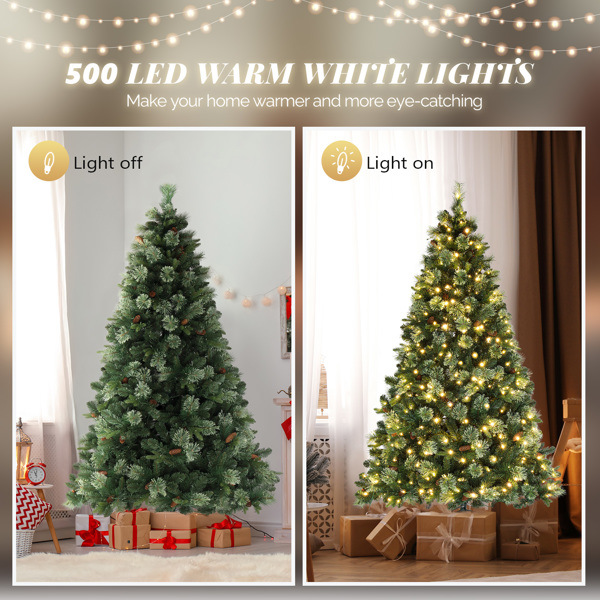 dropship 6ft Automatic Tree Structure PE PVC Material 500 Lights Warm Color 9 Modes With Remote Control 900 Branches With Pine Needles Christmas Tree Green