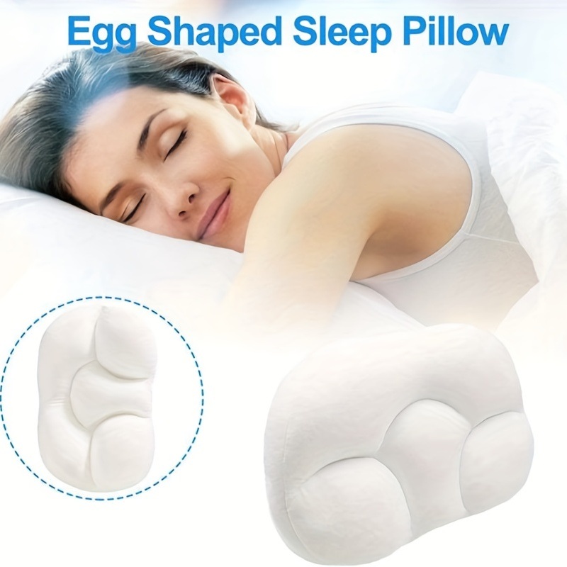 dropship 1pc All-round Cloud Pillow, Soft Bed Pillow Nursing Pillow 3D Ergonomic Sleeping Egg Shaped Ergonomic Pillows