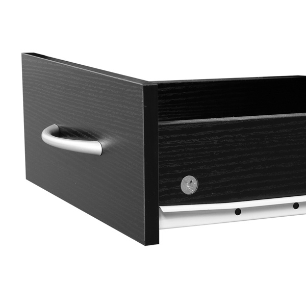 dropship FCH MDF With Triamine One Door One Drawer Three Compartments High Cabinet Bathroom Wall Cabinet Black