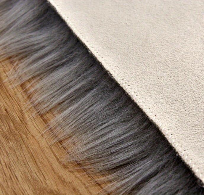 dropship 1pc, Wool Carpet Long Fur Carpet Indoor Bedroom Floor Mat 23.62*70.87inch Ripped Shape Acrylic 80% Polyester 20% Suede Fleece Bottom Long Fur Carpet